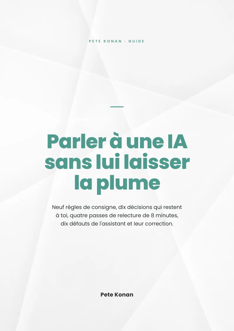 Couverture : Parler à une IA sans lui laisser la plume