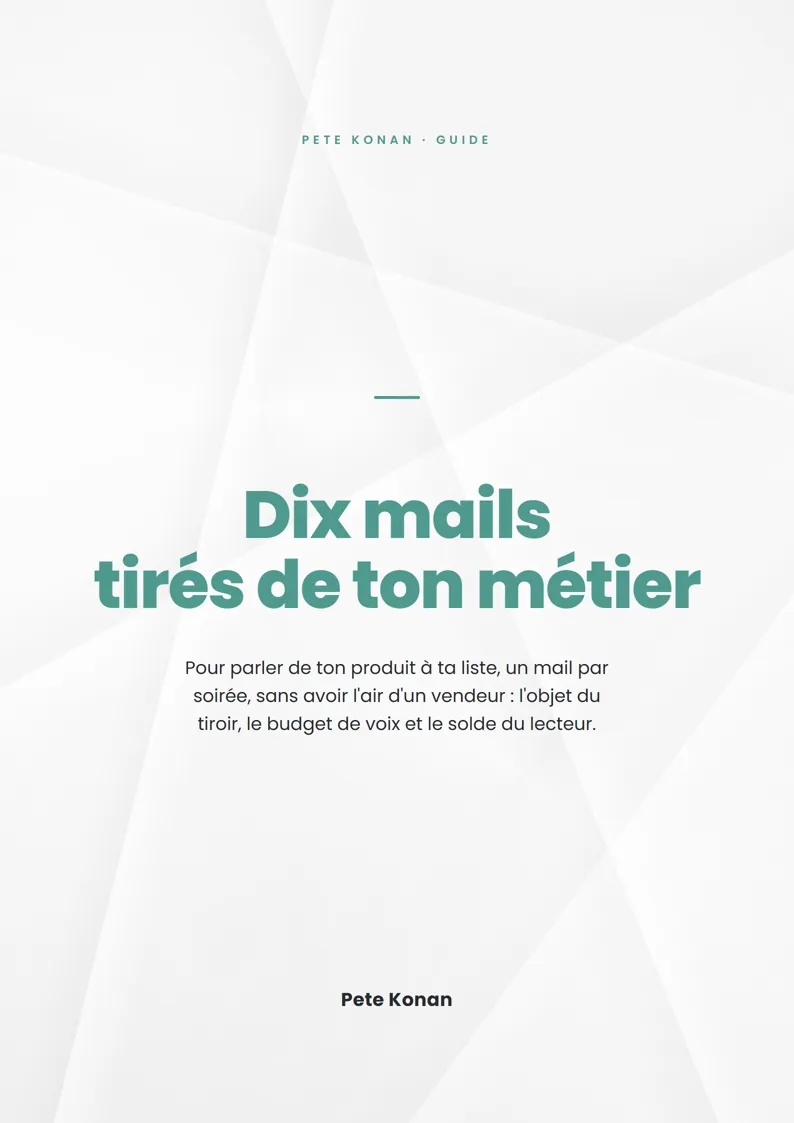 Couverture : Dix mails tirés de ton métier
