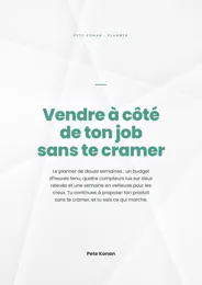 Couverture du livre Vendre à côté de ton job sans te cramer