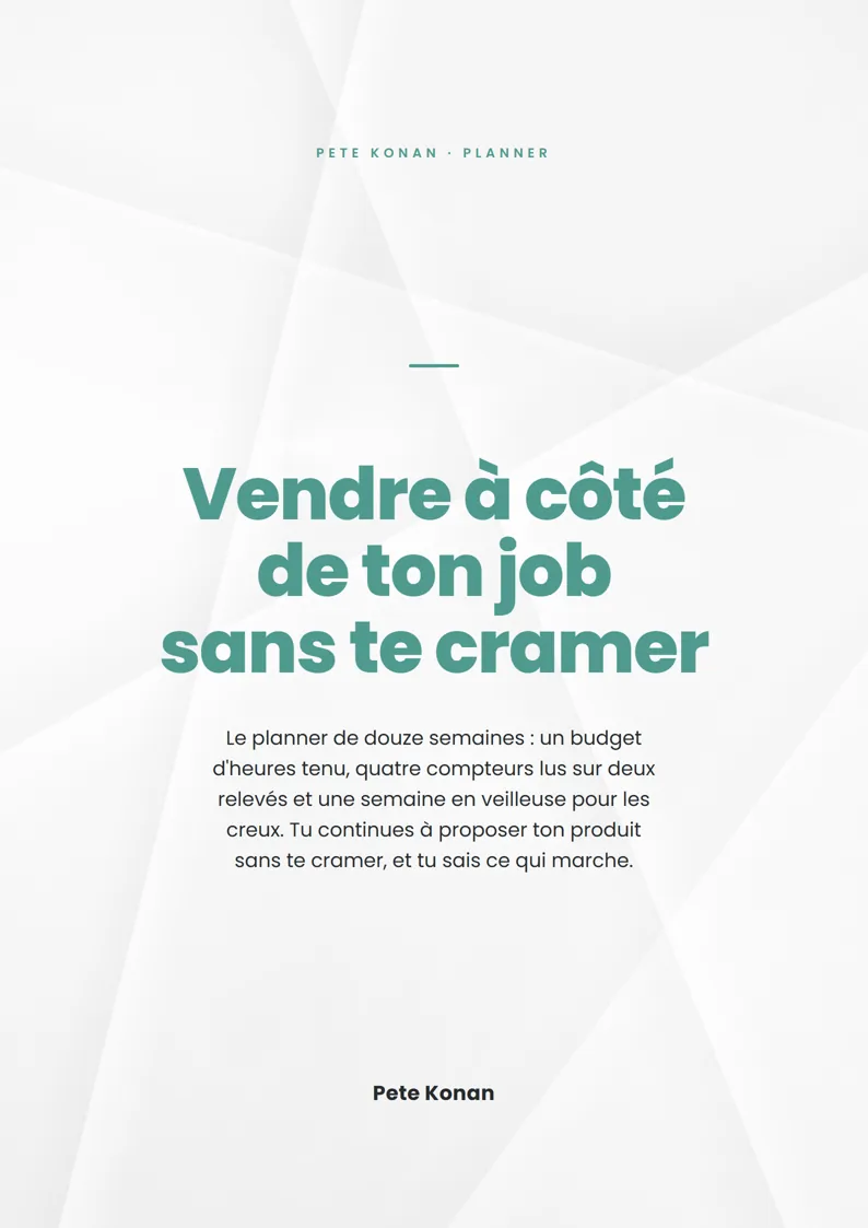 Couverture : Vendre à côté de ton job sans te cramer