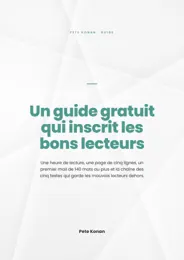 Couverture du livre Un guide gratuit qui inscrit les bons lecteurs