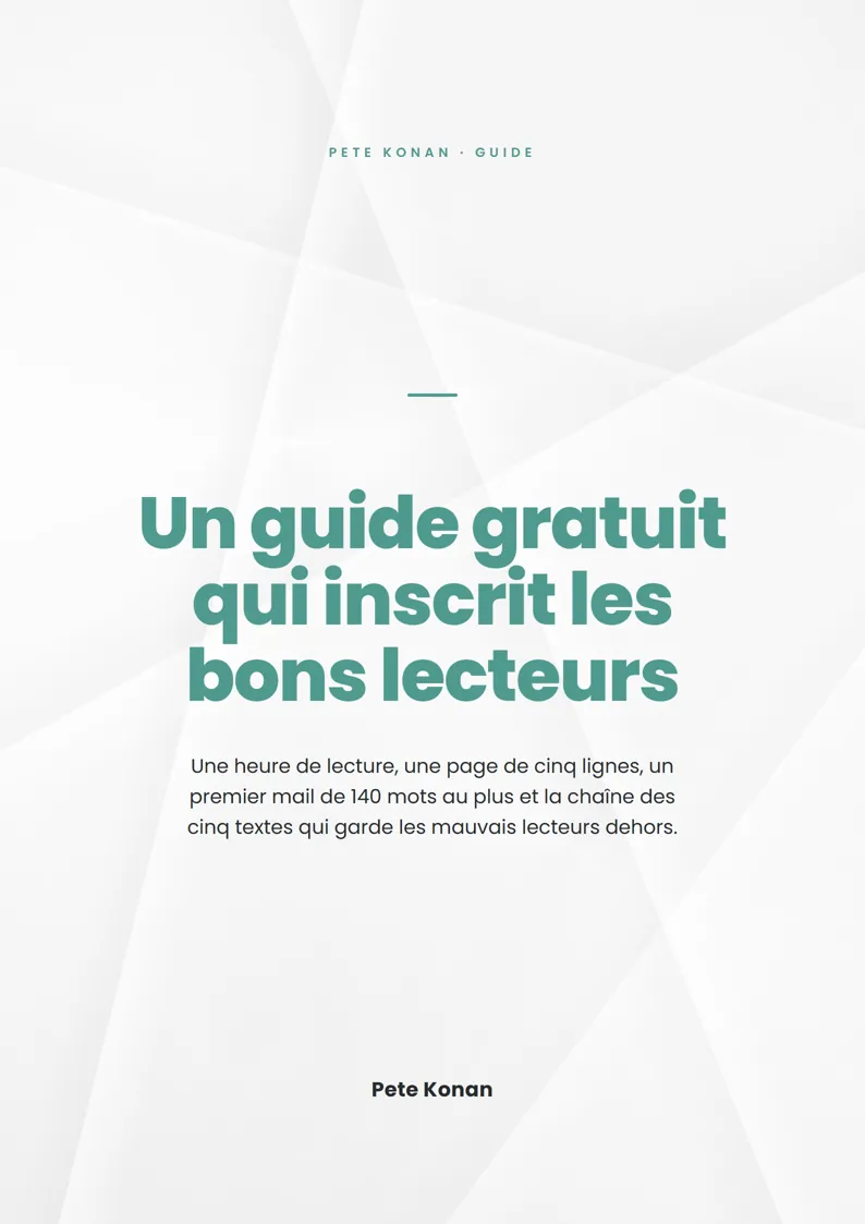 Couverture : Un guide gratuit qui inscrit les bons lecteurs
