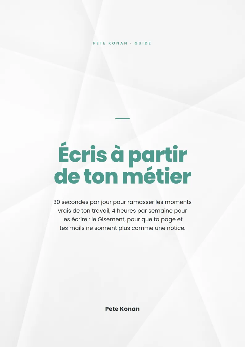 Couverture : Écris à partir de ton métier