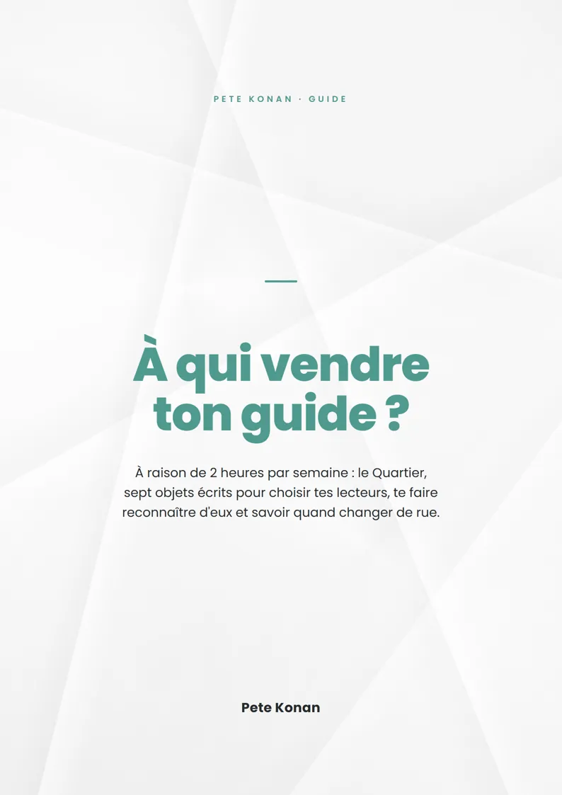 Couverture : À qui vendre ton guide ?