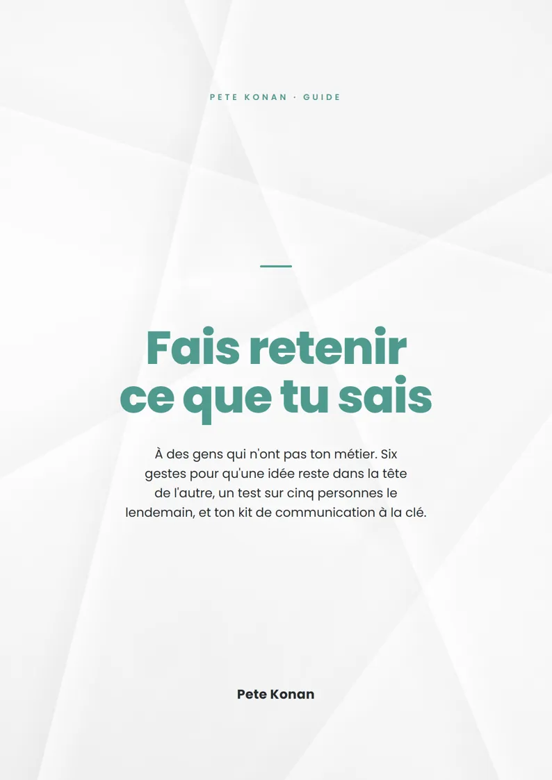 Couverture : Fais retenir ce que tu sais