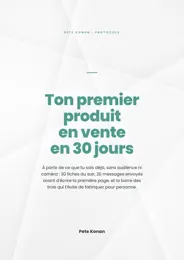Couverture du livre Ton premier produit en vente en 30 jours