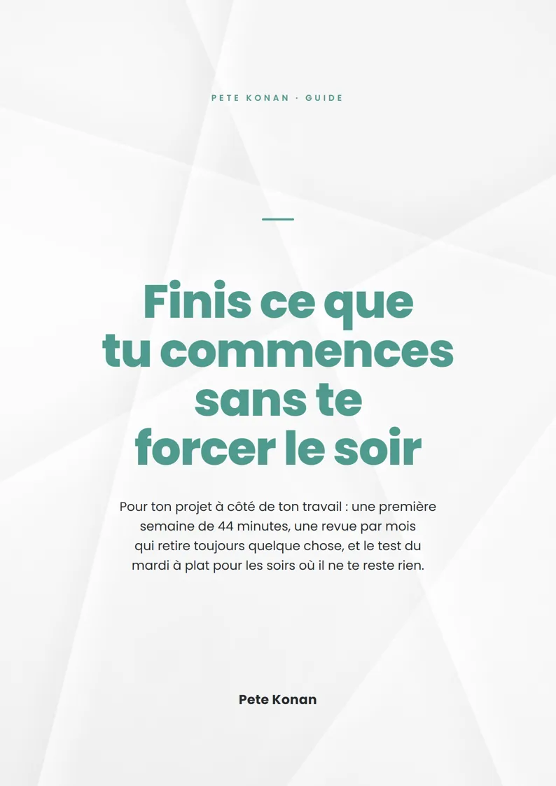 Couverture : Finis ce que tu commences sans te forcer le soir