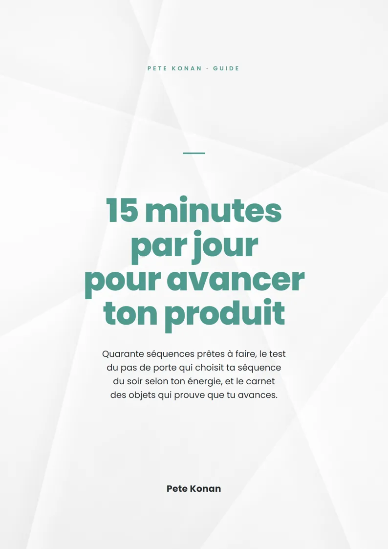Couverture : 15 minutes par jour pour avancer ton produit